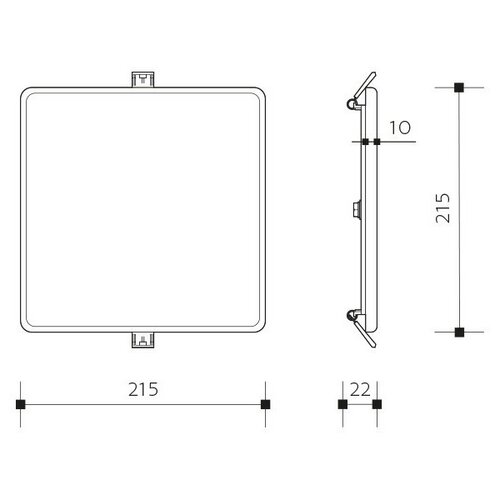 Panlux Přisazené LED svítidlo Downlight Square, 21,5 x 21,5 cm, 24 W, IP66