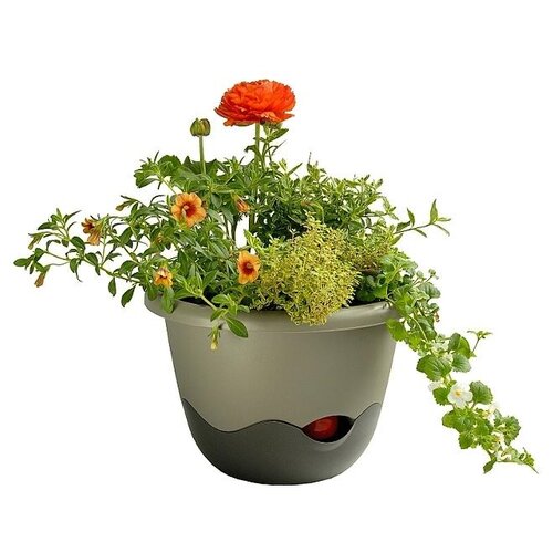 Plastia Samozavlažovací květináč Mareta šedá , pr.25 cm