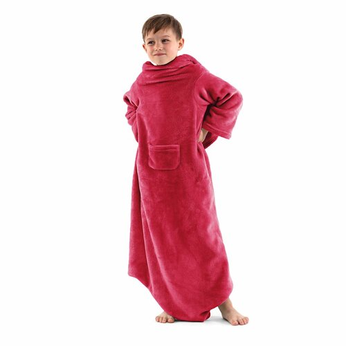 Decoking odeja z rokavi Lazy Kids rdeča, 90 x 105cm