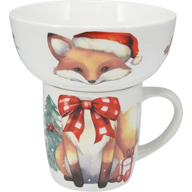 Róka Reggeliző szett, 2 db, porcelán