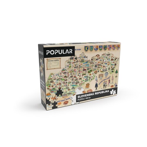 Popularne puzzle Mapa Słowacji, 160 elementów
