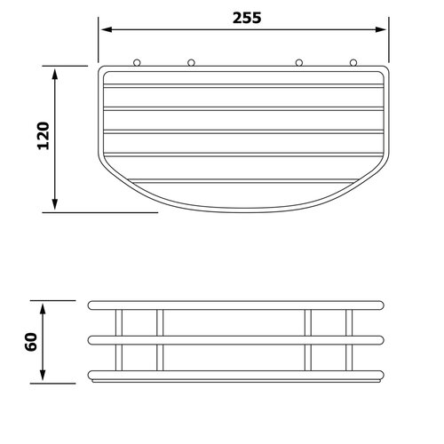 AQUALINE 37004 Chrom line Drahtablage einzeln, silber