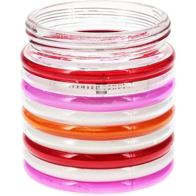 Repelentní svíčka Citronella Stripes, 780 g,11 v 12 cm, červená
