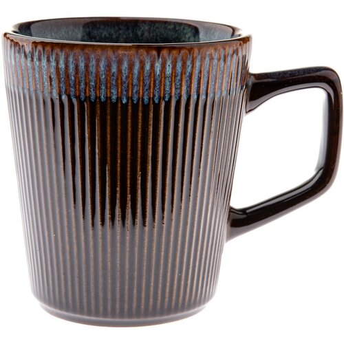 Zestaw 6 ceramicznych kubków Rustik 410 ml, ciemnobrązowe