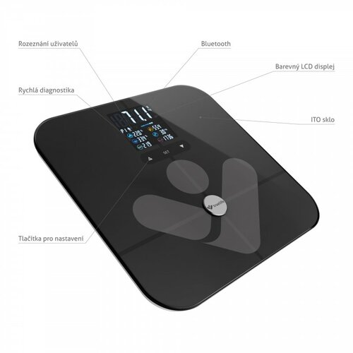 TrueLife FitScale W7 BT waga osobista z bluetooth,czarna