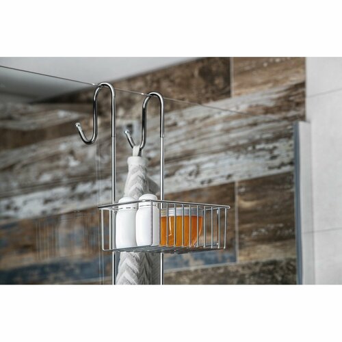 AQUALINE 37007 Chrom Linie Dusche-Hängeregal , 22 x 70 x 20 cm, Silber