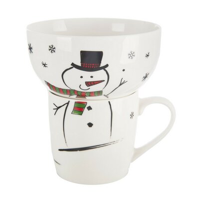 Orion Cană de porțelan cu bol Snowman, 0,35 l