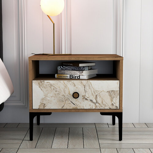Noční stolek Lizbon Walnut White