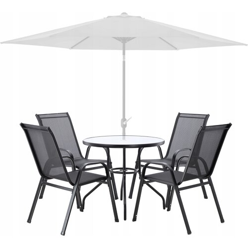 Aldotrade Set de mobilier de grădină LUKO, negru,5 piese
