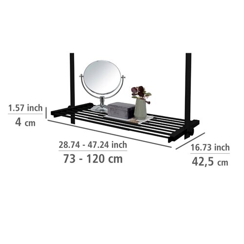 Wenko Raftă telescopică din sârmă Herkules, 73–120cm, negru