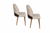 Sada jídelních židlí Nova Cream and Walnut, 2 ks