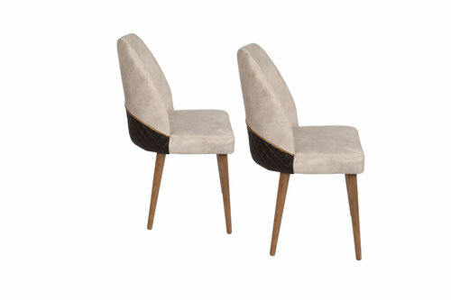 Set de scaune de sufragerie Nova Cream and Walnut,2 buc.