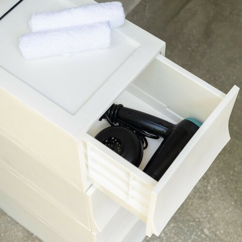 Modulare Aufbewahrungsbox Wave Snow mit Rollen, 54,6 x 43,4 x 22 cm