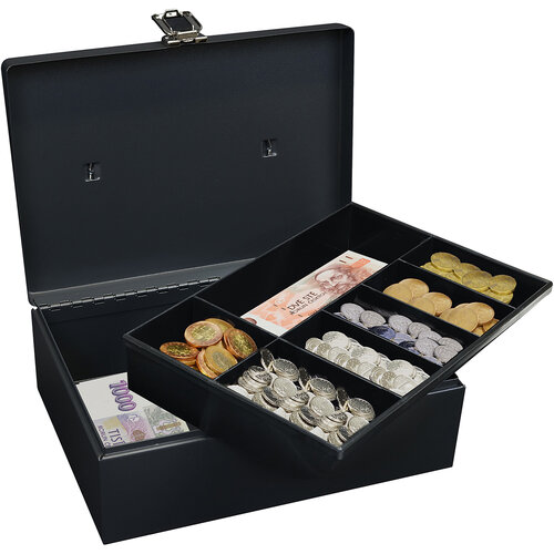 Univerzalna jeklena blagajna TS.816 črna, 12,5 x29 x 21,5 cm