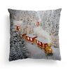 Svietiaca obliečka na vankúšik s LED svetielkami Christmas Train, 45 x 45 cm