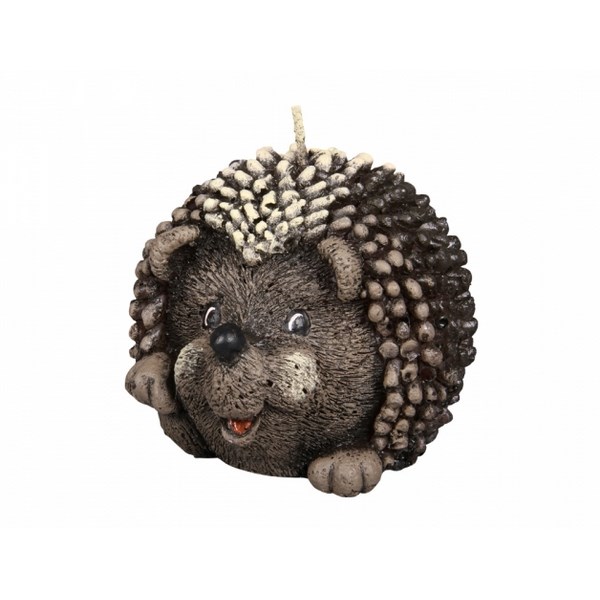 Dekoratívna sviečka Ježko, hnedá