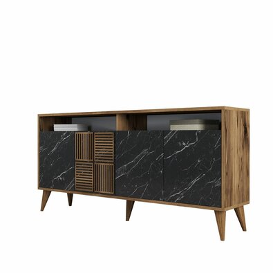 Dulap Milan Walnut and Black Marble