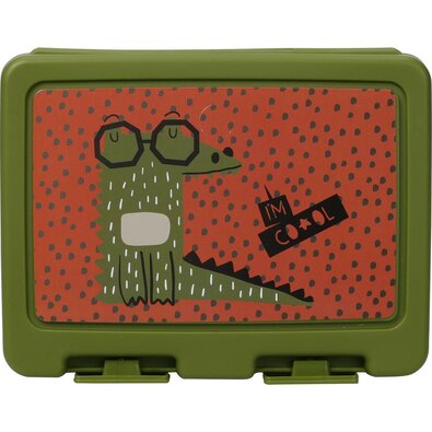 Cutie de plastic pentru gustări Hatu Crocodil, 18 x 7,5 x 13,5 cm