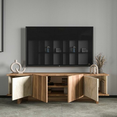 Televízny stolík Diana Travertine and Walnut