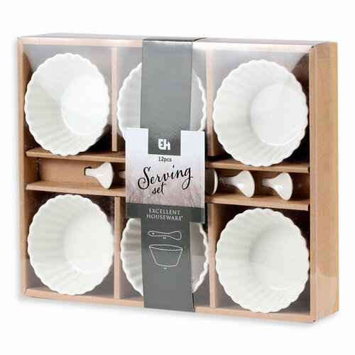 Zestaw okrągłych misek porcelanowych, 12  szt.