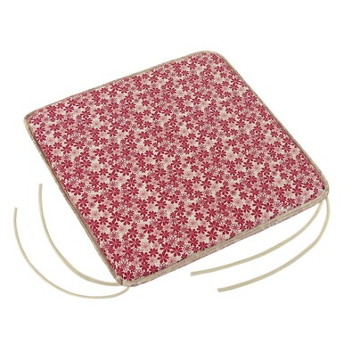 Pernă scaun Adela plană Flori bordo, 40 x 40 cm