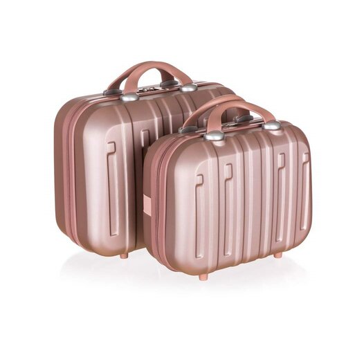 Pretty UP Cestovný škrupinový kufrík ABS25, veľ. 17, zlatoružová