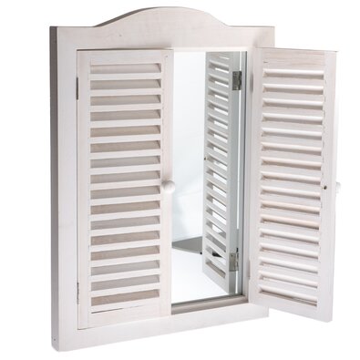 Настінне дзеркало з жалюзі Breeze, біле, 45 × 60 ×3 см
