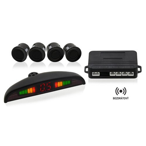 Vezeték nélküli parkolóasszisztens 4 érzékelővel és LED kijelzővel