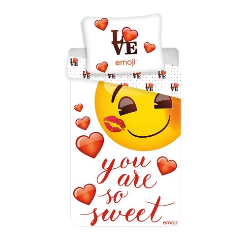 Detské bavlnené obliečky Emoji You are so sweet, 140 x 200 cm, 70 x 90 cm