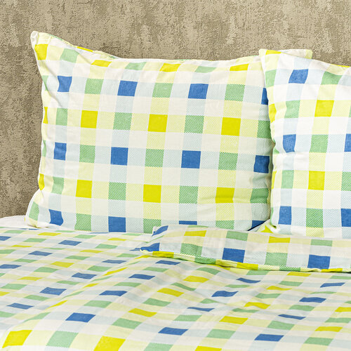 4Home Flanell-Bettwäsche Würfel Grün, 140 x 200 cm, 70 x 90 cm