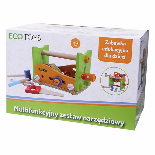Ecotoys Dřevěná multifunkční sada s nářadím, 52 ks