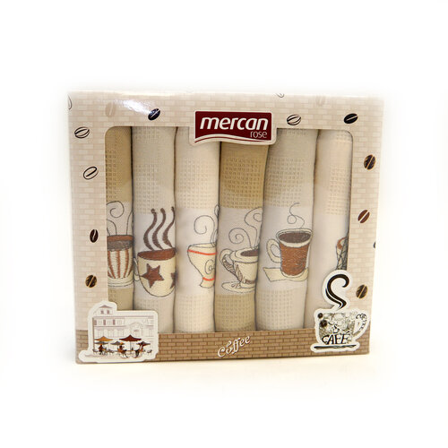 Kuchenne ściereczki Coffee, 50 x 70 cm, zestaw 6 sztuk