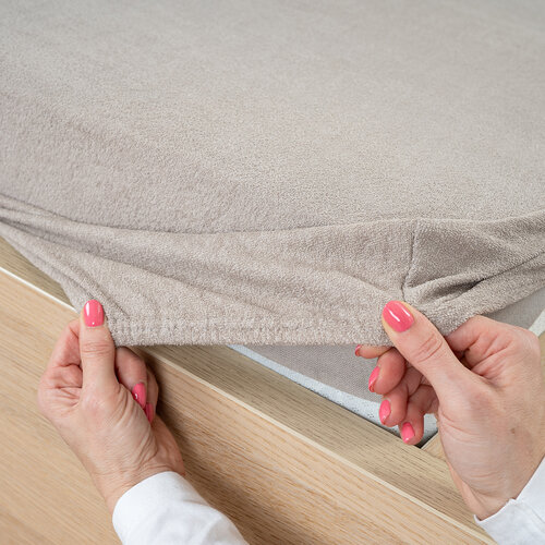 4Home Frottee-Spannbettlaken Grau, 90 x 200 cm