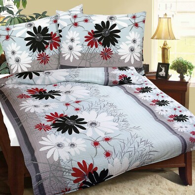 Lenjerie de pat Gerbera pentru 2 persoane, din bumbac, 240 x 220 cm, 2 buc 70 x 90 cm