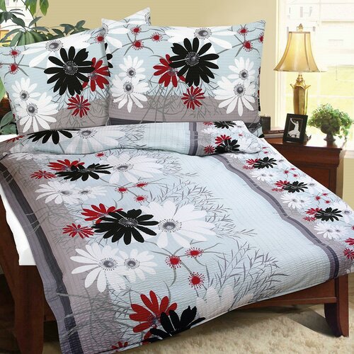 Lenjerie de pat Gerbera pentru 2 persoane, din bumbac, 240 x 220 cm, 2 buc 70 x 90 cm