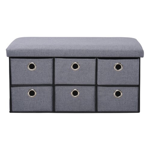 Kesper 15950 Comodă tapițată cu 6 sertare, grideschis, 76 x 38 x 38 cm