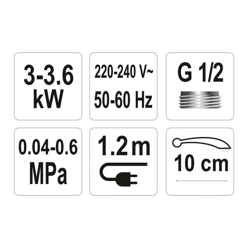 Fala Pomivalna baterija z električnim grelnikomvode, 10 cm