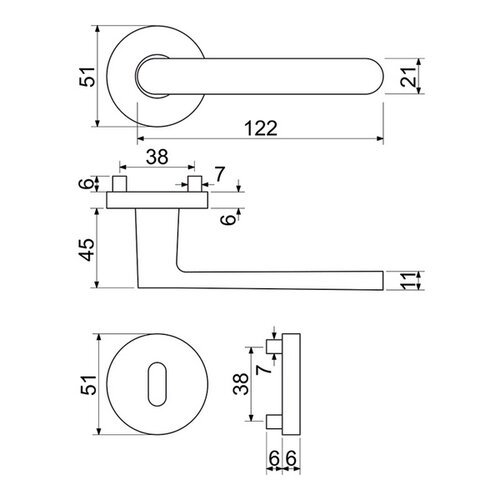 Richter aluminijasti fitingi RK.K16.COMO.BB.NIMAT