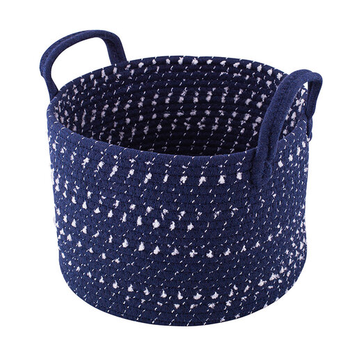 Coș rotund din bumbac Altom Dark blue, 28 x20 cm, diam. 28 cm