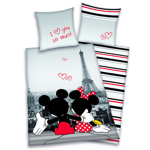 Detské obliečky Mickey & Minnie Love, 140 x 200 cm, 70 x 90 cm