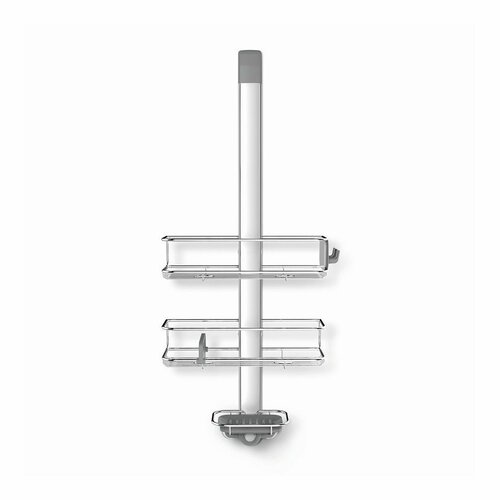 Simplehuman Regulowany uchwyt na drzwi prysznicowe z półkami