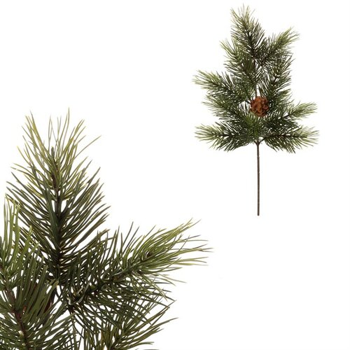 Fenyőágak és tobozok készlete, 50 cm, 2 db, zöld