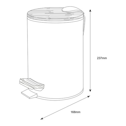 AQUALINE BI006 Bambusz hulladékkosár kerek  3 l, fehér