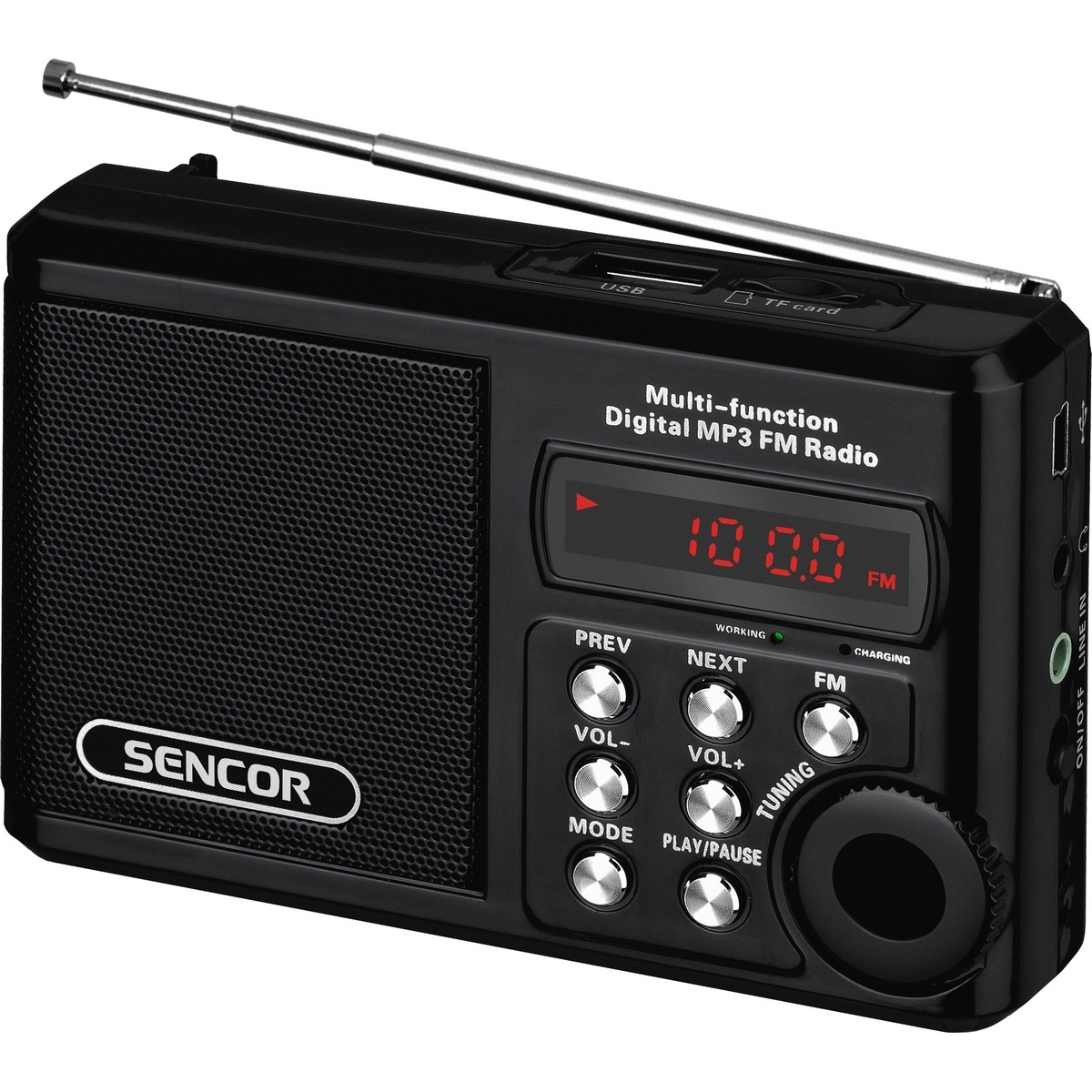 Sencor SRD 215 B rádio s USB/MP3, černá