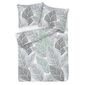 Lenjerie de pat Matex Satin frunze gri , 140 x 200 cm, 70 x 90 cm