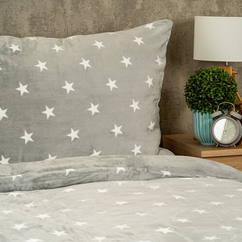 4Home Pościel mikroflanela Stars grey, 140 x 200 cm, 70 x 90 cm
