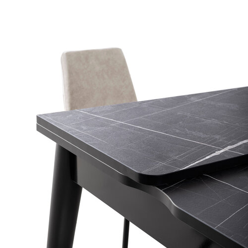 Masă de sufragerie Totem Black Marble