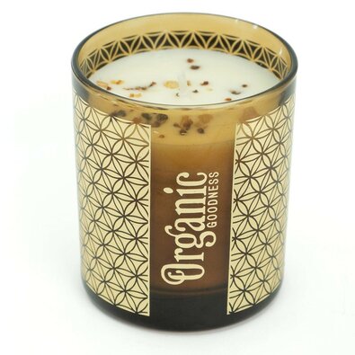 Органічна свічка Sage & Lavender 200 г у склі з золотою фольгою