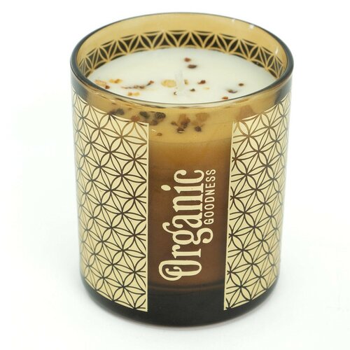 Органічна свічка Sage & Lavender 200 г у склі з золотою фольгою