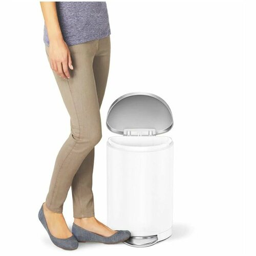 Simplehuman Pedal polkrožna košara 10 l, bela